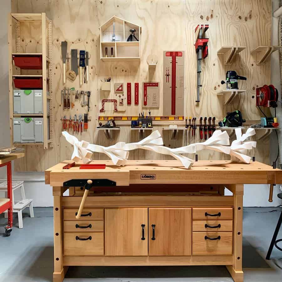 wall-mounted workshop storage