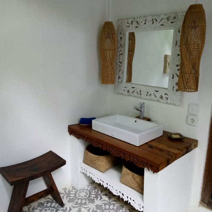 Wooden vanity wash basin