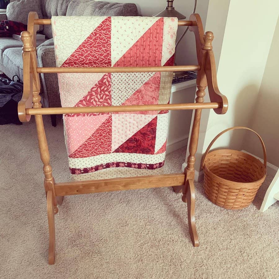 Wooden rack for blanket storage