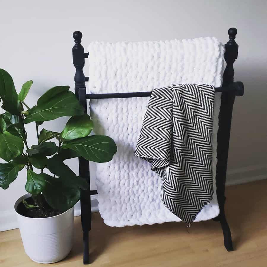 Wooden rack for blanket storage