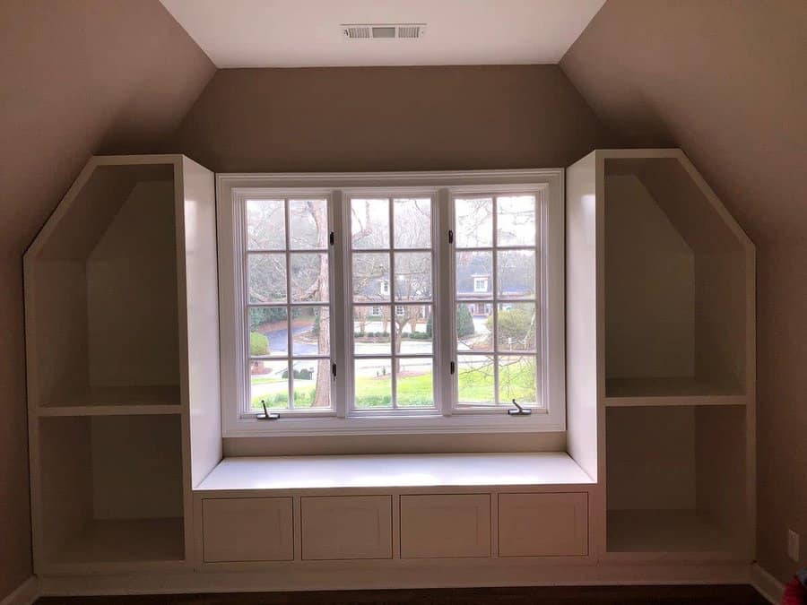 attic bay window shelves