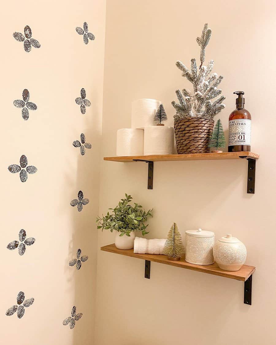 Wall mounted bathroom shelf