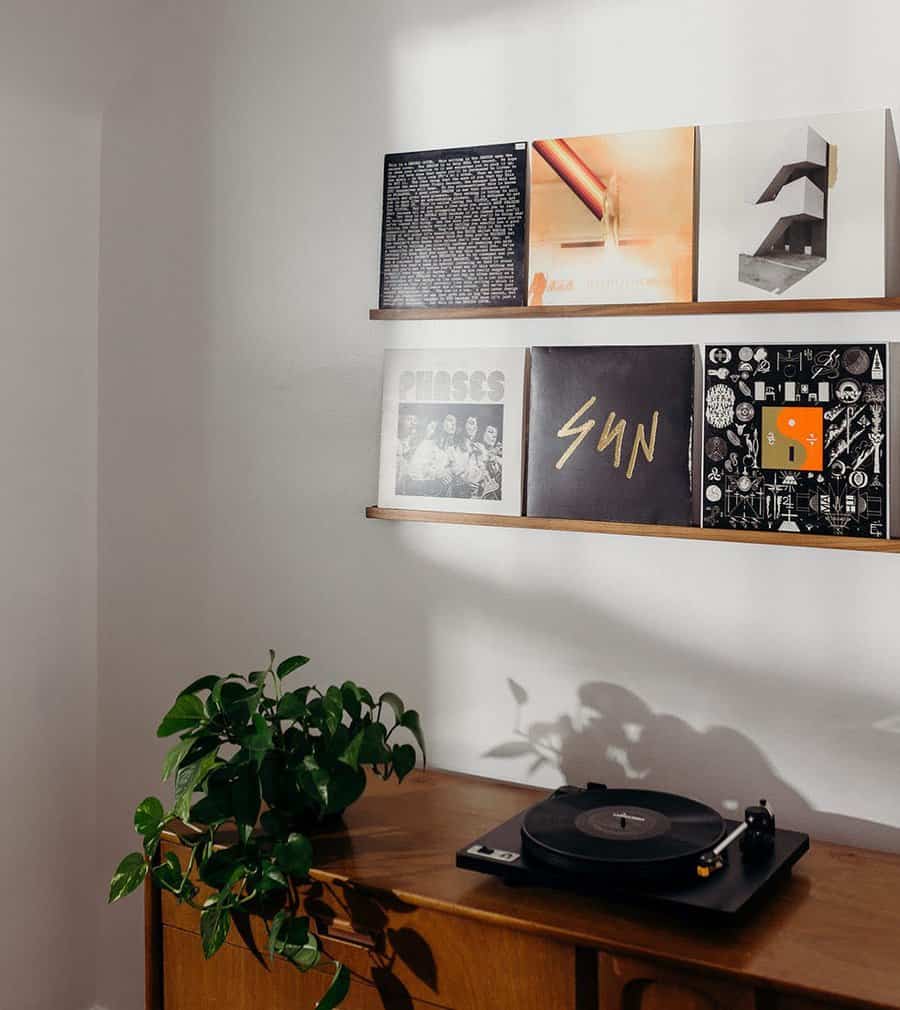 Record album wall display