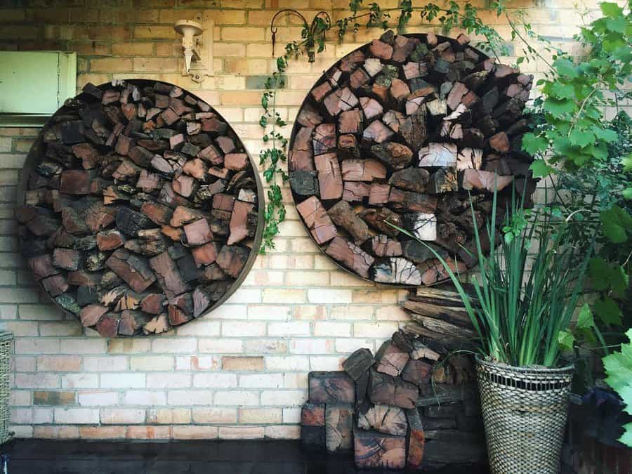 Wall mounted firewood rack