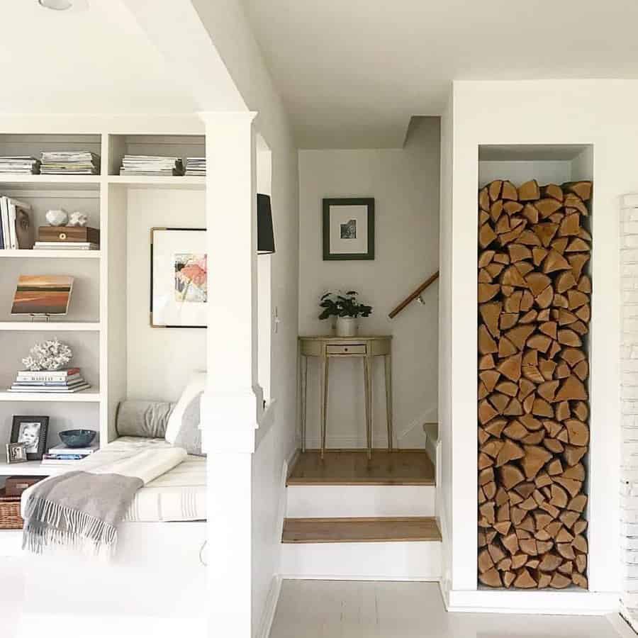 Wall mounted firewood rack