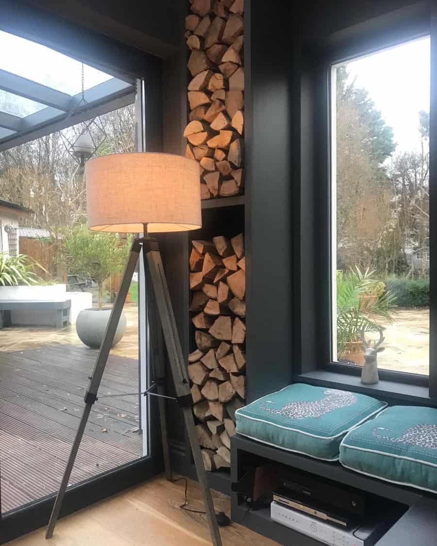 Wall mounted firewood rack