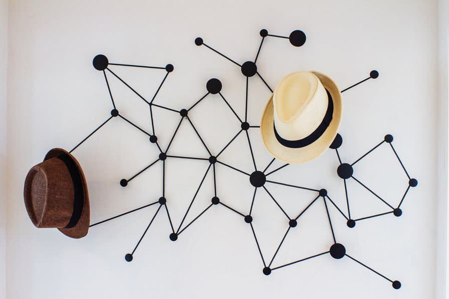 Wall art hat rack