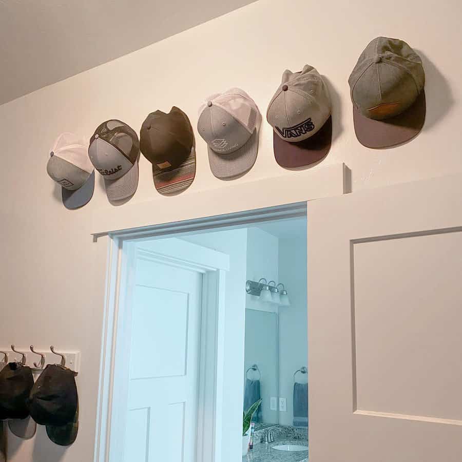 Wall mounted hat hooks