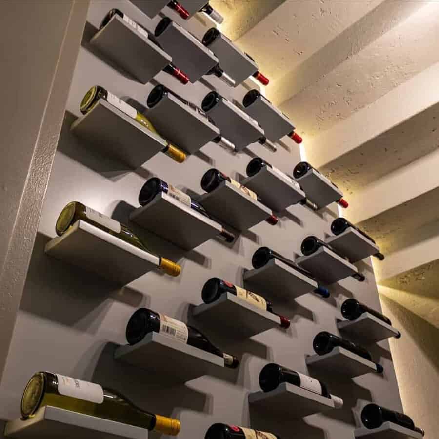 Wall mounted wine rack