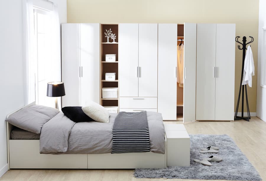 white bedroom closet