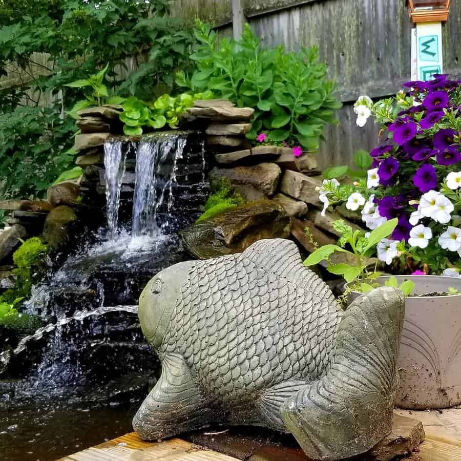 Ponds with waterfalls