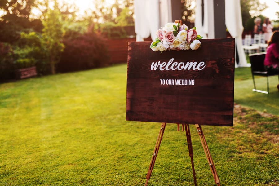 Wedding welcome sign