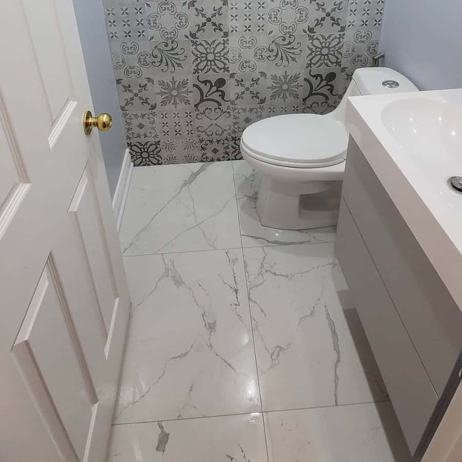 White Bathroom Flooring Ideas kj.reno