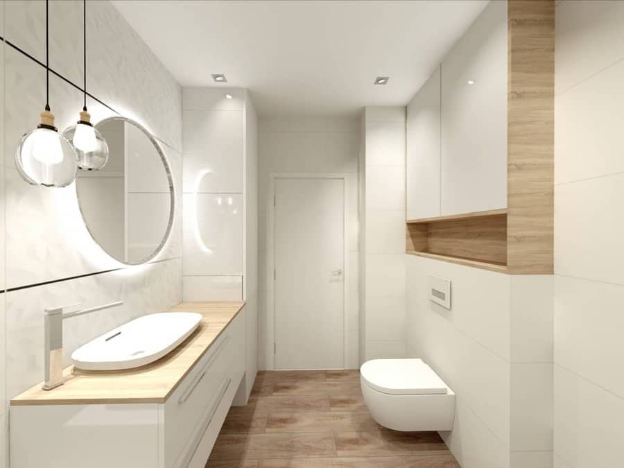 White bathroom walls