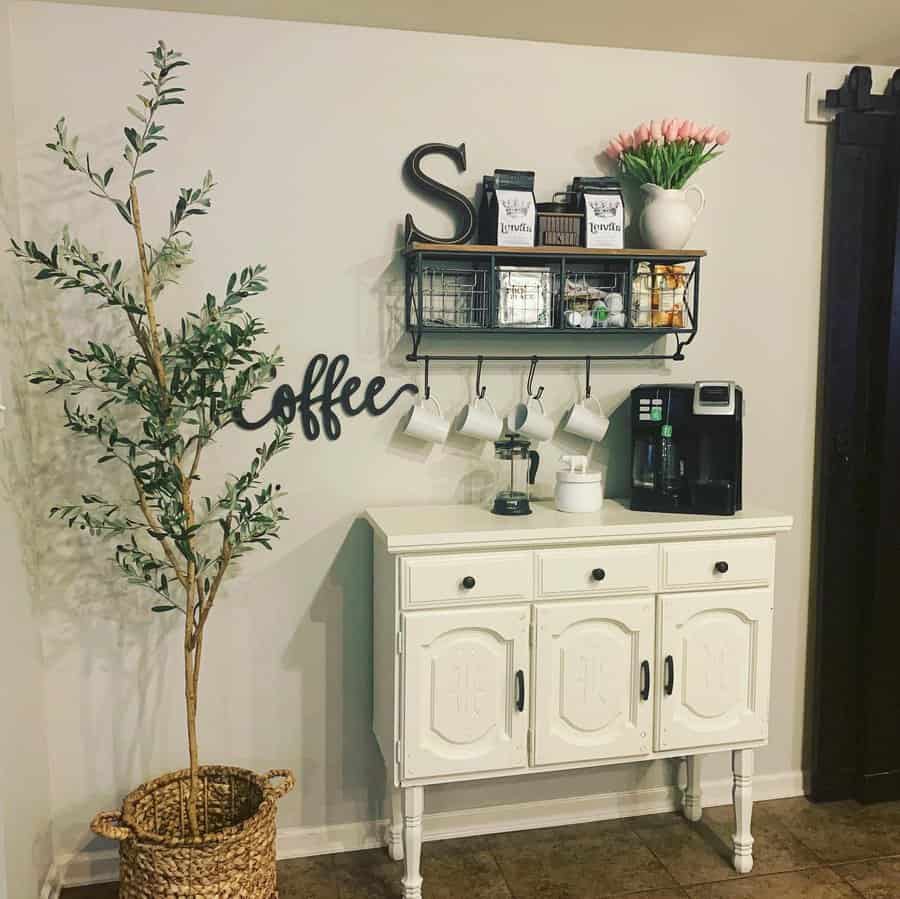 White Coffee Bar Ideas busymomwhocooks