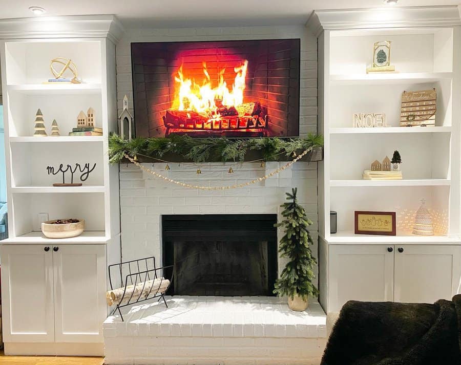 Bright and white fireplace surround