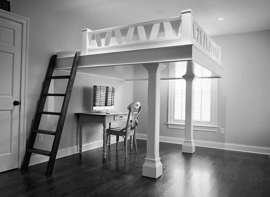 Loft bed with study area