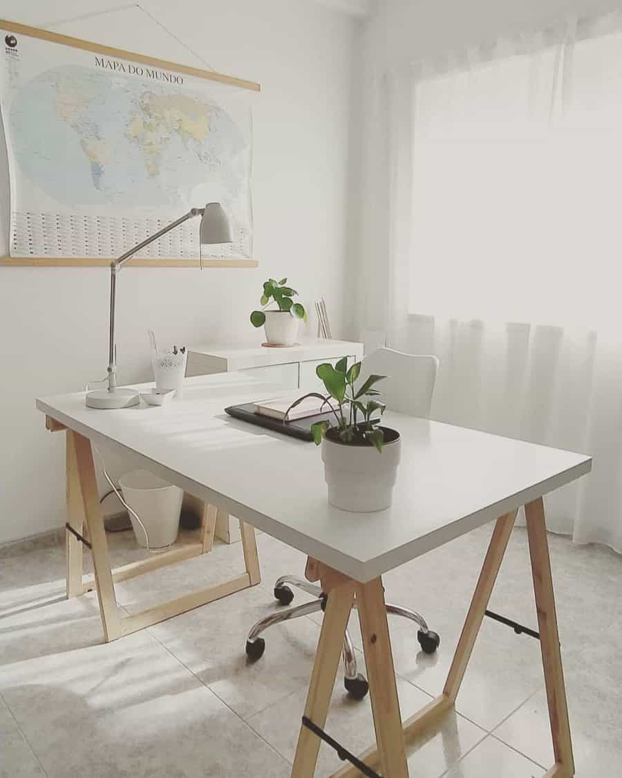 white modern home office