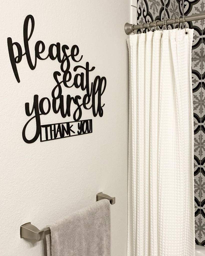 minimalist white shower curtain