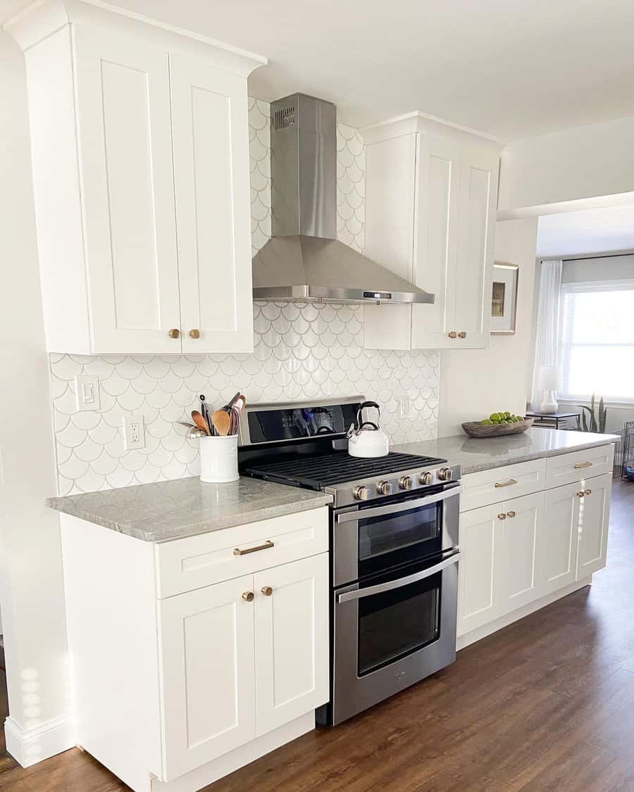 White small galley kitchen