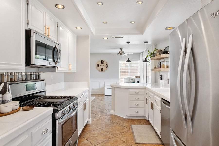 White small galley kitchen