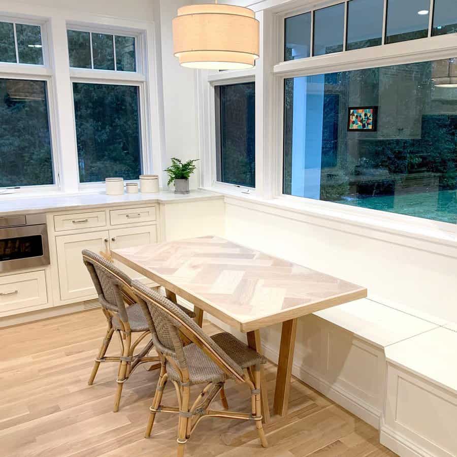 Window seat as kitchen nook