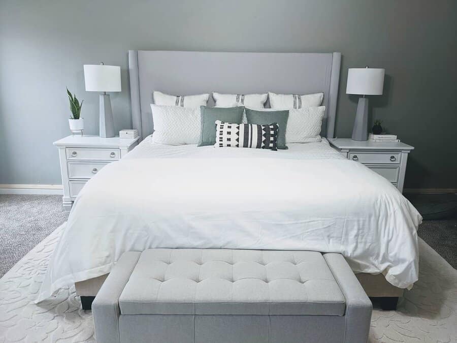 Grey headboard