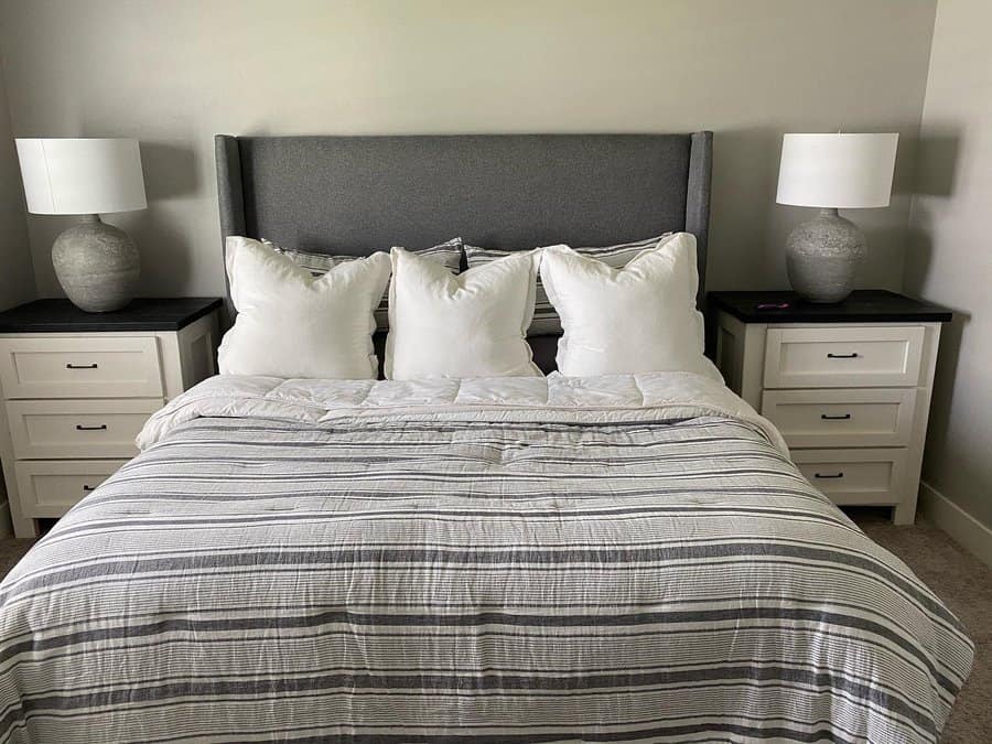 Grey headboard