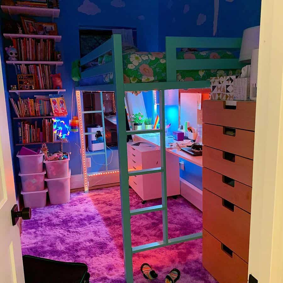 Loft bed with study area