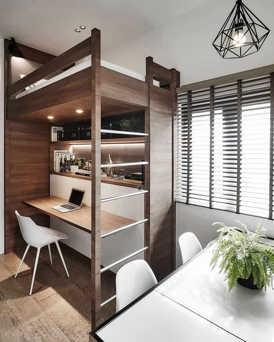 Loft bed with study area