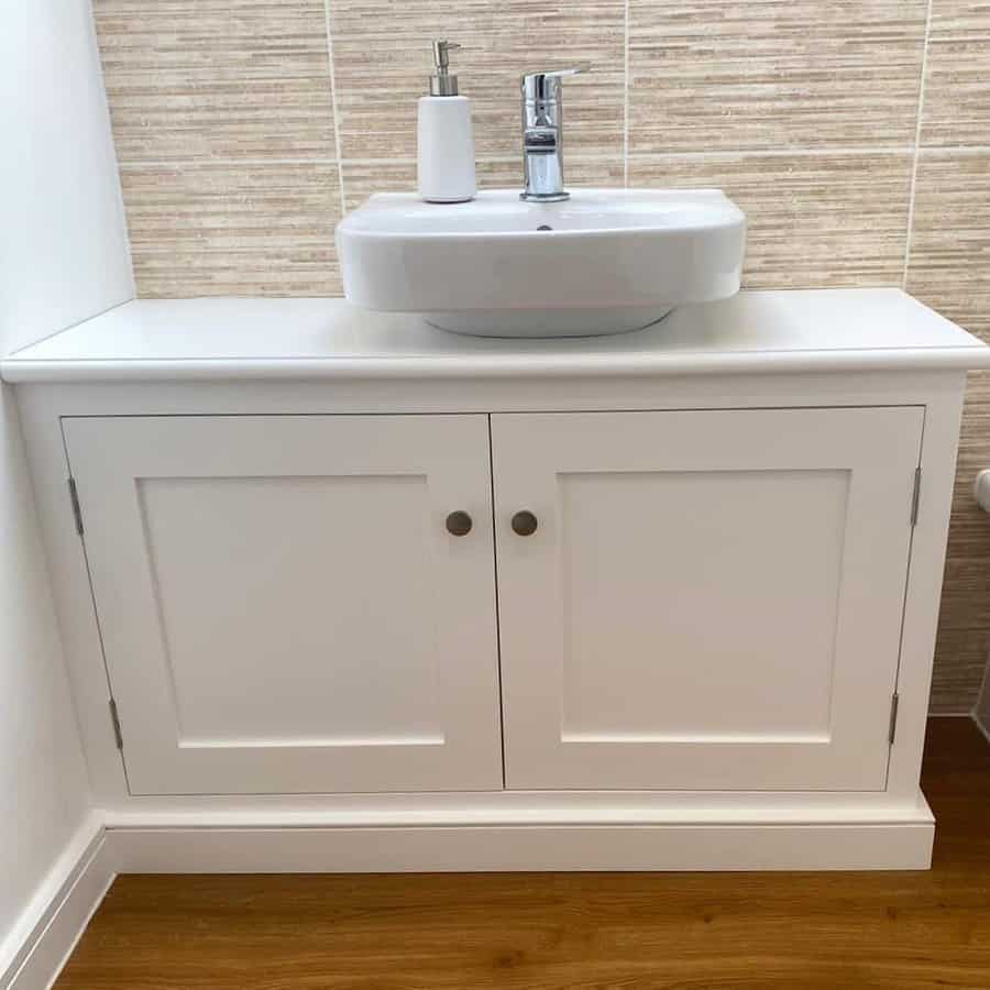 White bathroom cabinet