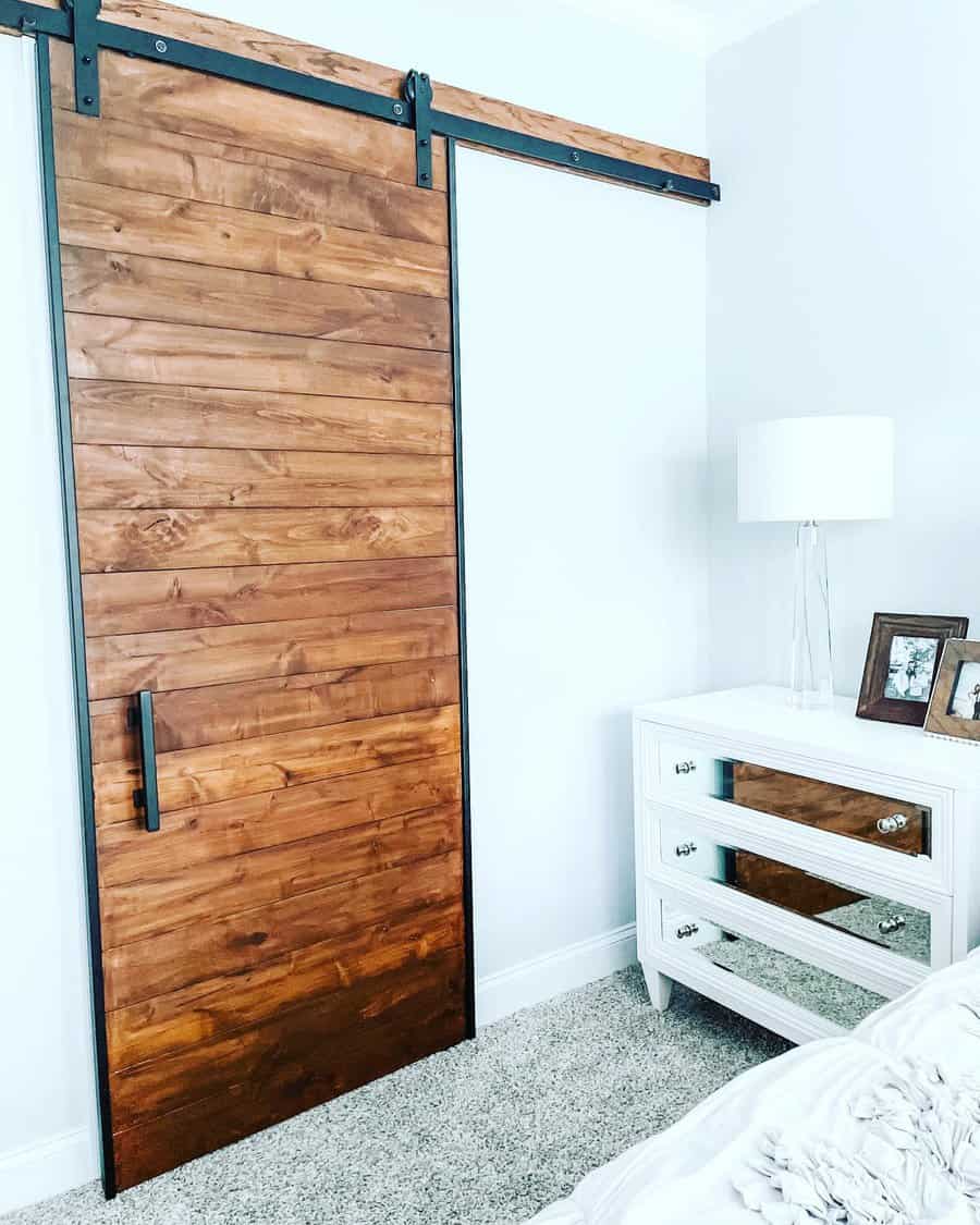 Farmhouse style sliding bathroom door