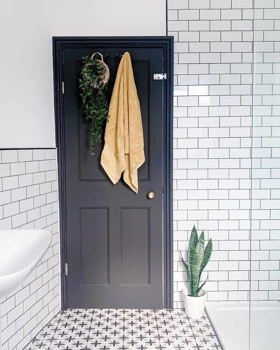 black bathroom door