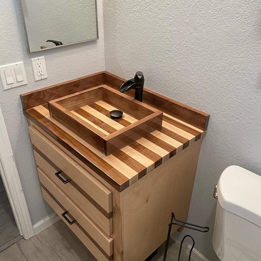 wooden sink