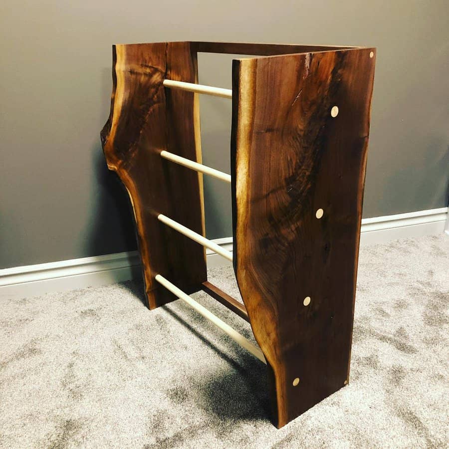 Wooden rack for blanket storage