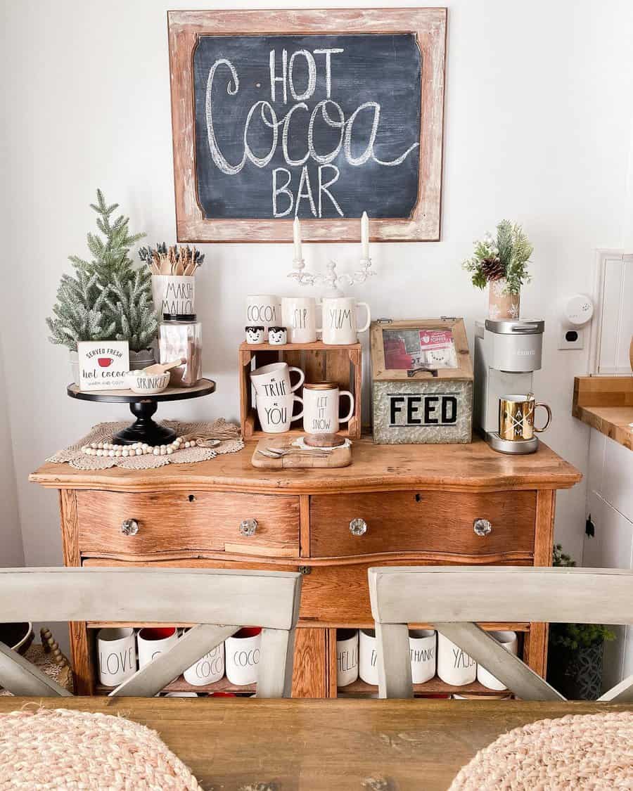 Wooden coffee bar design