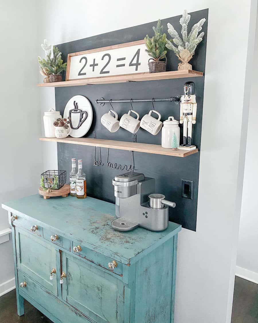 Wood Coffee Bar Ideas farmhousewifey