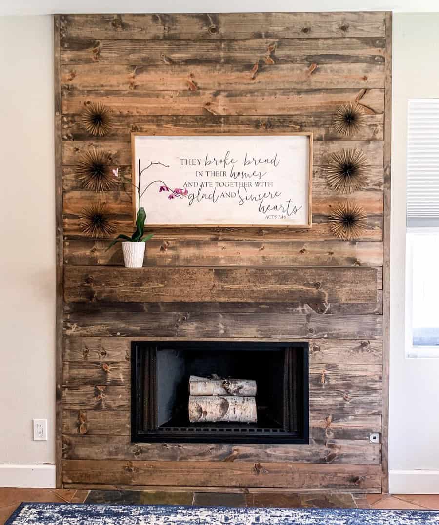 Wood fireplace surround