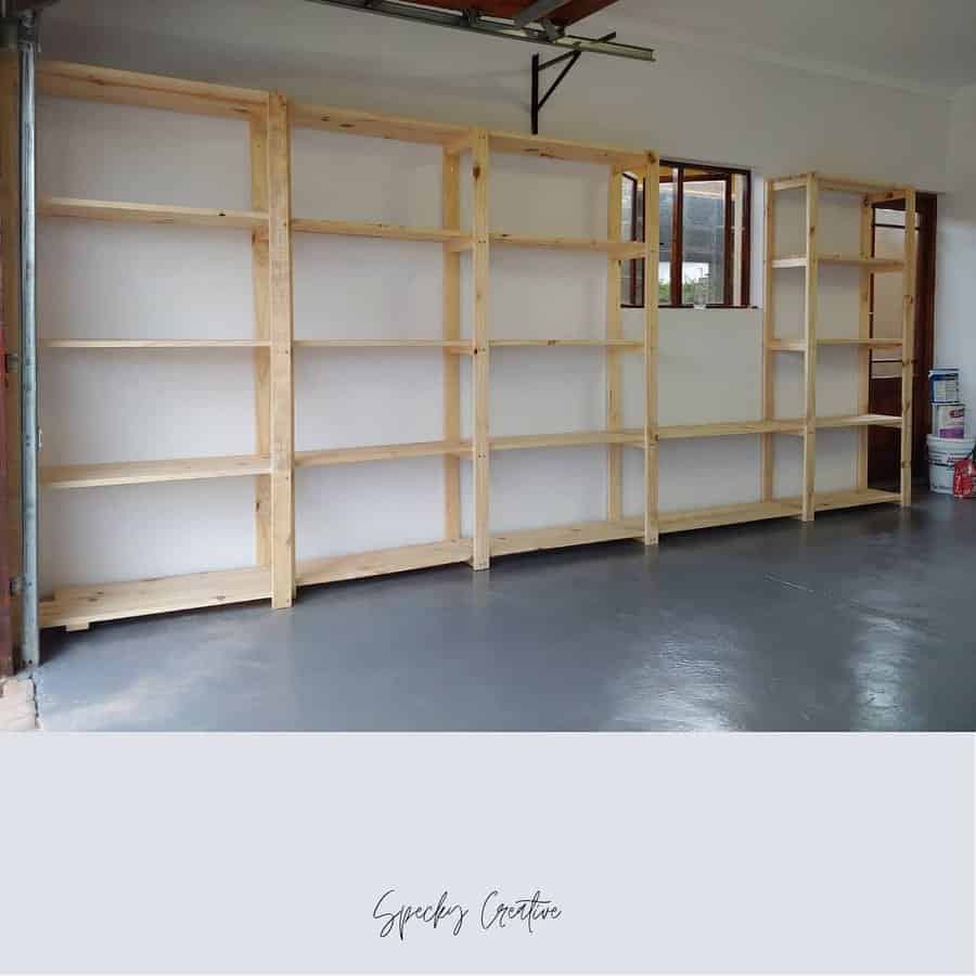 Wood Garage Shelf Ideas speckycreative