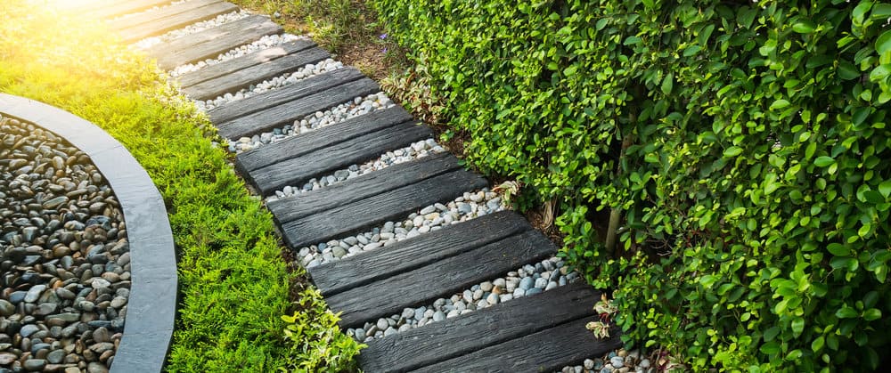 Wood garden path