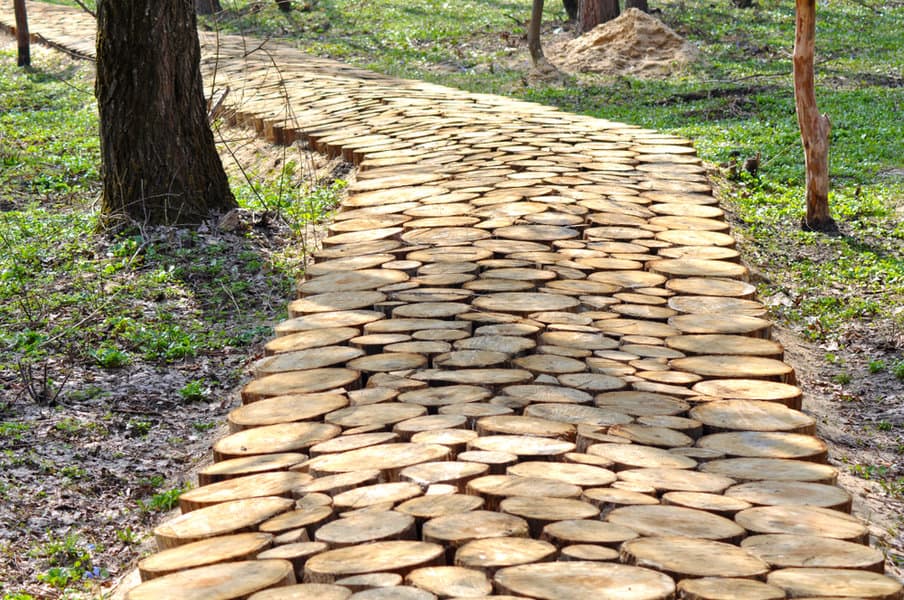 wood slab steps