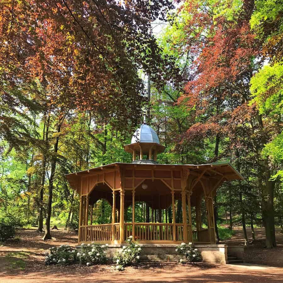 Round wooden gazebo