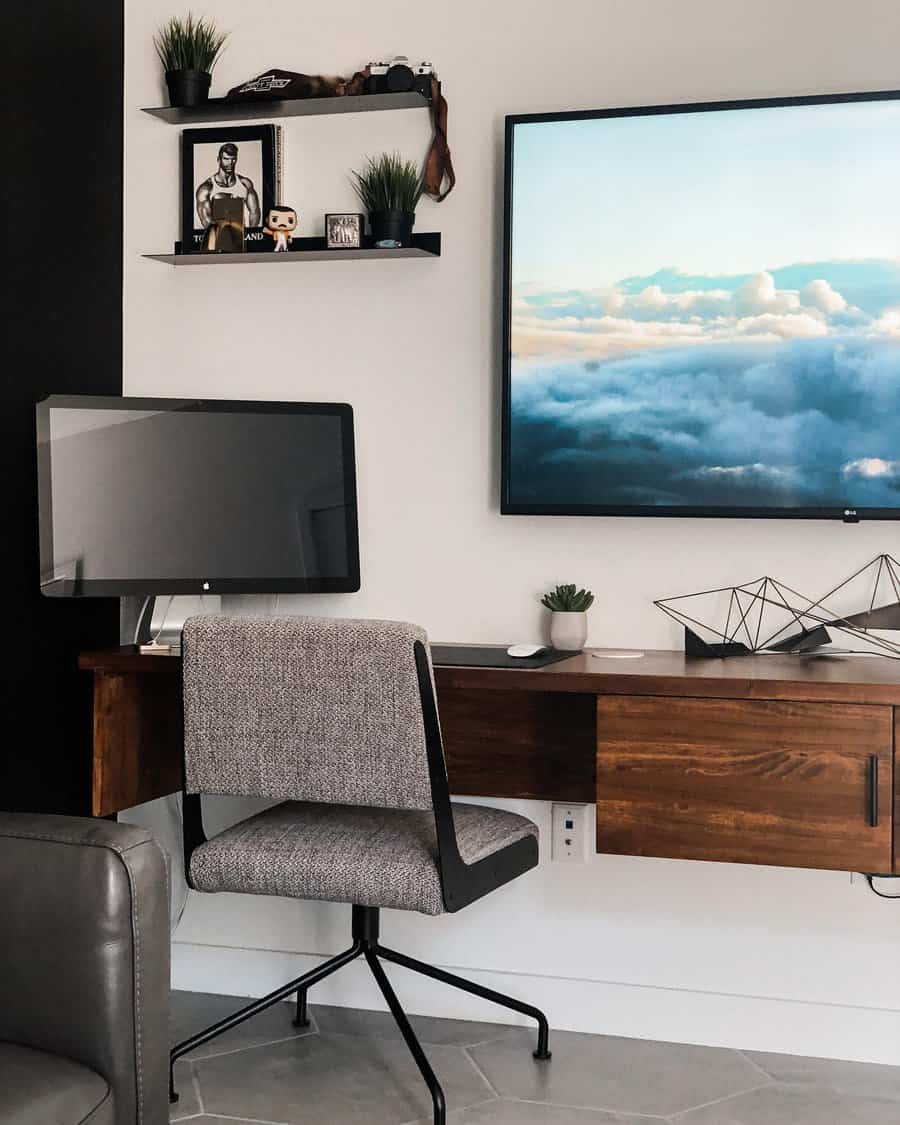 Natural wood desk