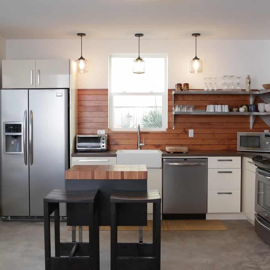 Wooden kitchen backsplash