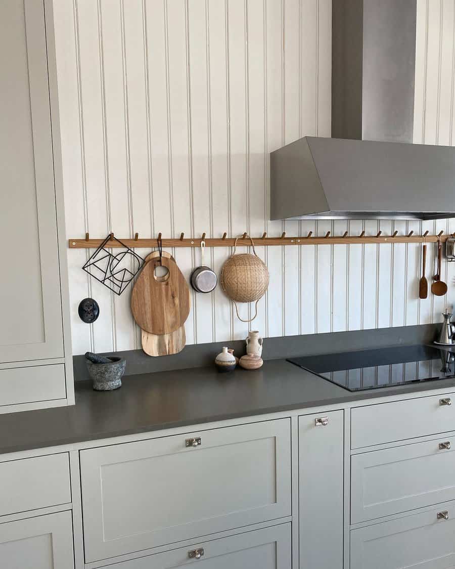 Wooden kitchen backsplash