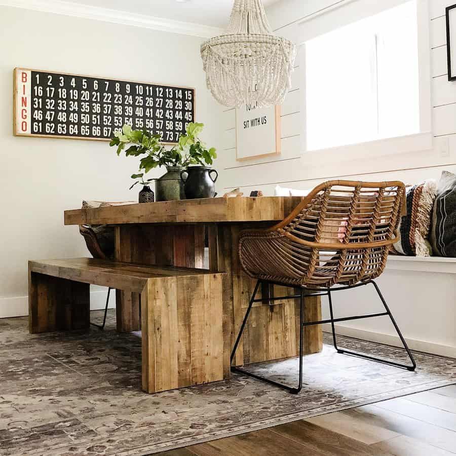 Wood kitchen nook