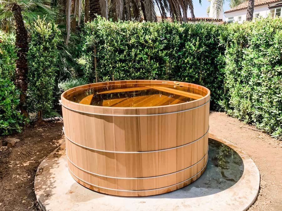 Wooden hot tub decks