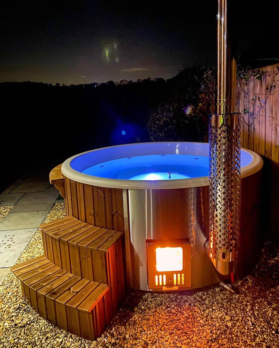 Wooden hot tub decks