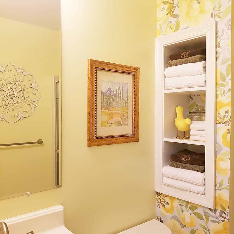 Yellow bathroom walls