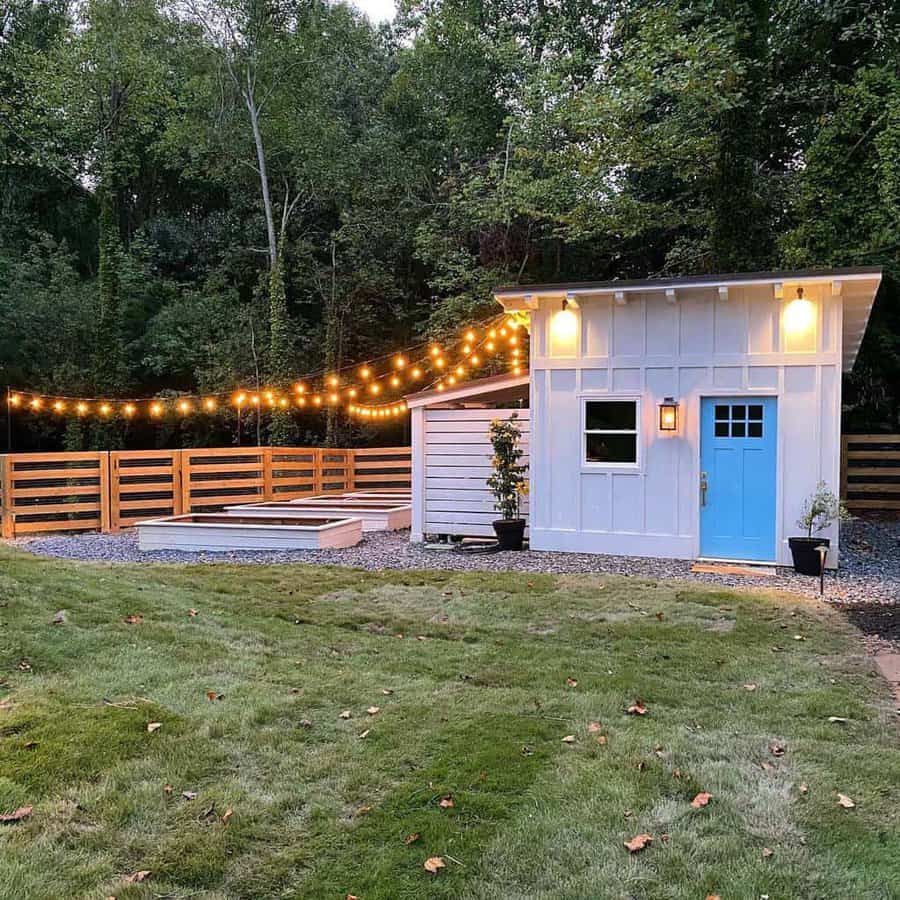 Blue shed door